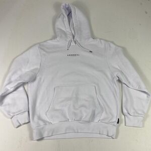 Sonneti London Hoodie Mens Large White Pullover Fleece Sweatshirt Logo Graphic